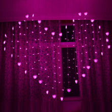 Guirnalda de luces LED con forma de corazón para decoración, cadena de luces de 220V para decoración de ventanas, boda, día de San Valentín 2024 - compra barato