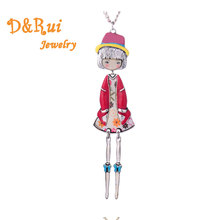Doll Necklace Alloy Long Chain Enamel Necklace Sweater Collar Handmade Accessories Fashion New Lovely Vintage Jewelry 2019 Hot 2024 - buy cheap