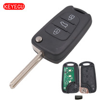KEYECU флип дистанционный ключ-брелок от машины 3 кнопки 433 МГц 80Bit 4D60 чип для Hyundai IX35 I20 2014-2016 2024 - купить недорого