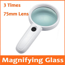 3X 75mm Handheld LED Illuminated 3 Times Magnifier Magnifying Glass for Reading Mobile Phone Repair Insects Viewer for Children 2024 - buy cheap