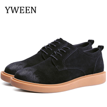 Nuevos zapatos informales de otoño YWEEN, zapatos de cuero con cordones sólidos para hombre, zapatos Oxford de moda para hombre 2024 - compra barato