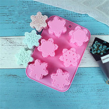 New 6 holes Snowflake Pattern Cake moulds Silicone Mold Chocolate Cake Cookie Soap Moulds for Christmas Gifts 2024 - buy cheap