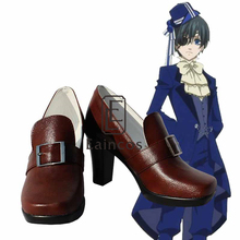 Anime Black Butler Ciel Phantomhive Birthday Party Shoes Cosplay Black/ Brown Boots Custom Made 2024 - buy cheap