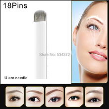 18 PinX50pcs U Shape Tattoo Needles Permanent Makeup Eyebrow Embroidery Blade For 3D Microblading Manual Tattoo Pen 2024 - buy cheap