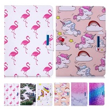 Funda magnética con dibujos de unicornios y flamencos para tableta, Funda del soporte abatible para iPad Pro 11 de 11 pulgadas 2024 - compra barato