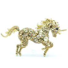 Vintage Brown Horse Brooch Pin Pendant Rhinestone Crystals Animal Brooches Free Shipping 6172 2024 - buy cheap