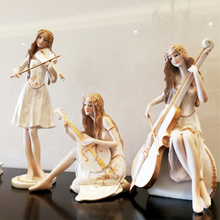 Europe Music Beauty Resin Band Crafts Fairy Garden Decoration Kawaii Figurines And Miniature Ornaments Creative Wedding Gifts 2024 - buy cheap