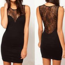 New Arrival Summer Women Sexy Black Sleeveless Ladies O-Neck Lace Evening Party Club Mini Dress Clothing LB 2024 - buy cheap