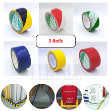 3 Rolls 48mm*18m Waterproof PVC Warning Tape Caution Barrier Safety Tapes For Warehouse Factory School Office Traffic Guide 2024 - buy cheap