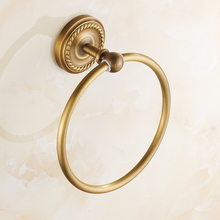 Towel Rings Wall Mounted Bathroom Accessories Solid Brass Toilet Towel Ring Towel Holder Antique carved Bath Hardware 2024 - buy cheap