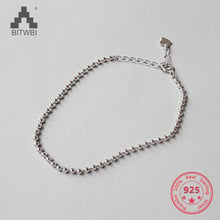 Authentic 925 Sterling Silver Jewelry Classic 2mm Small Round Beads Bracelets for Women 2024 - buy cheap