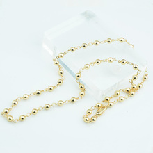 New 4mm men's women's yellow Gold Color necklace beads necklace Jewelry 2024 - buy cheap