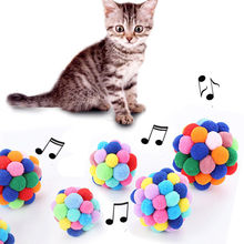 1 шт., разноцветный мяч со звуком, мяч для кошек, котят 2024 - купить недорого