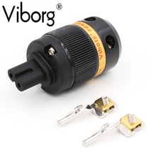 Viborg-plugue de alimentação conector fêmea de cobre puro rotim vf508r 99.99%, conector de cabo hifi, 8 iec c7 2024 - compre barato