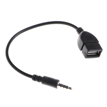 Кабель-адаптер с штекером 3,5 мм на USB 2,0 «мама» для автомобиля, стерео, AUX 2024 - купить недорого