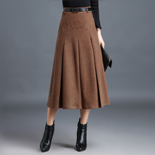 Женская юбка средней длины M-4XL, элегантная плиссированная юбка средней длины, зима-осень 2019 2024 - купить недорого