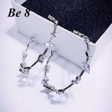 Be8 Brand New Fashion Top Quality Cubic Zirconia Round Flower Shape Hoop Earrings For Women High-end Jewelry Party Gifts  E-272 2024 - buy cheap