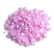 Flatback Pearls ABS Half Round lt Purple AB Color Mix Size 2mm/3mm/4mm/5mm/6mm/8mm 15g Beads Diy Accessories Free shipping 2024 - buy cheap