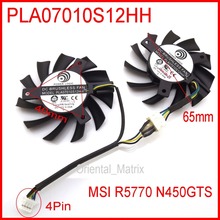 2pcs/lot PLA07010S12HH 12V 0.50A 65mm 40x40x40mm MSI R5770 N450GTS HAWK Graphics Card Cooling Fan 4Pin 4Wire 2024 - buy cheap