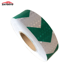 ZATOOTO 2"*164' Green White Arrow Reflective Safety Warning Conspicuity Tape Film Sticker  Lattice Truck Self Adhesive Tape 2024 - buy cheap