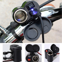 12-24V Motorcycle USB Charger Cigarette Lighter Socket Independent Switch Waterproof Moto USB Phone Charger for iPhone Android 2024 - buy cheap