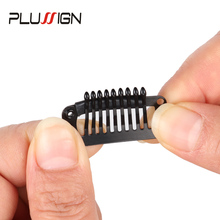 Best Wig Clips Brown Beige Black 10Pcs Wholesale Stainless Steel Metal Wig Combs Hair Extension Clips For Women U and Wire 32mm 2024 - buy cheap