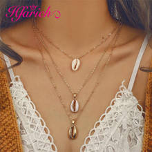 Hfarich Bohemia Seashells Layered Necklace Women Natural Shell Gold Cowrie Choker Necklaces & pendants Jewelry Accessories 2024 - buy cheap