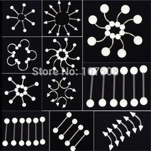 PINKSEE 100Pcs/Lot White Belly Navel UV Tragus Labret Lip Rings Bars Body Jewelry For Woman Man Wholesale 2024 - buy cheap