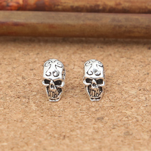 Handcrafted Thai Silver Skull Earrings Vintage 925 Silver Skull Earrings Sterling Silver Man Earrings Punk Jewelry 2024 - buy cheap