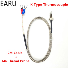 1pc Thread M6 Screw Probe Temperature Sensor Thermocouple K Type Range 0-400 Degree 2m Long Cable for PID Controller Thermometer 2024 - buy cheap