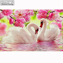 5D DIY Diamond Embroidery Swans Lover Diamond Painting Full Square Round Rhinestone Cross Stitch Diamond Mosaic Home Decor XY22 2024 - buy cheap