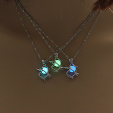 Pingente de pedra luminosa do alvo do cupido, 3 cores pingente colar que brilha no escuro colares corrente de prata brilhante joias para mulheres 2024 - compre barato