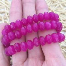 High quality rose red natural stone jades 5x8mm chalcedony jades faceted rondelle abacus loose beads jewels making 15inch GE4158 2024 - buy cheap