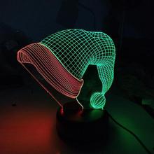 Christmas Hat Creative Table Moderne 3d Desk Lamp Seven Color Touch Charging Led  3d Visual Night Light For Birthday Gift 2024 - buy cheap