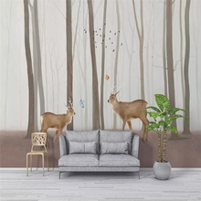 Custom Mural Wallpaper Elk Forest Living Room Tv Background Wall 2024 - buy cheap