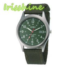 Мужские часы Irisshine #1147, армейские мужские Спортивные кварцевые наручные часы из нержавеющей стали с парусиновым браслетом и датой 2024 - купить недорого
