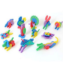 2Pcs/lot Creative 3D EVA Foam Animal Puzzle Handmade Intelligence Development Jigsaw Toys for Children Random style color 2024 - buy cheap