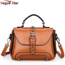 2022 Vintage Leather Bags Handbags Women Famous Brand Rivet Small Shoulder Sac Crossbody Bags For Women Messenger Bags L39 2024 - buy cheap