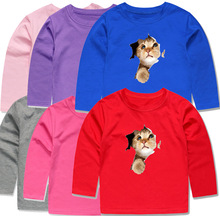 Baby Boys Girls T Shirt Short Sleeve Cat 3D Printted Tees for Teenager Kids Children 12 Colors Tops 1-14Years 2024 - buy cheap