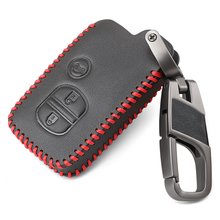 Чехол для автомобильного ключа из натуральной кожи для Toyota Camry Highlander Crown Prado Land Cruiser Vitz Prius, умный чехол для ключа, защитная сумка 2024 - купить недорого