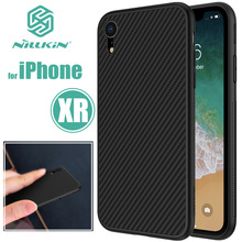 Capa traseira de fibra síntetica nillkin, capa dura com toque macio para iphone xr, quilkin 2024 - compre barato