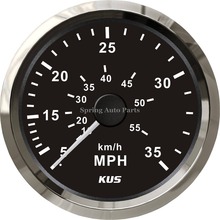 KUS 85mm black stainless steel bezel speedometer 0-35MPH for boat 2024 - buy cheap