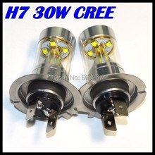 H7 Led Bulb 30W High Power Ultra Bright CREE chips H7 LED Car Foglamp Fog Light 700LM White 12V Free Shipping Wholesale 2024 - buy cheap
