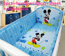 6PCS Cartoon baby bedding crib set protetor de berço crib bumper baby cot sets baby bed bumper (bumper+sheet+pillow cover) 2024 - buy cheap