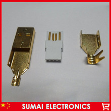 20pcs/lot 3u high quality gold plating DIY USB 2.0 A type male plug connector wire bonding 2024 - buy cheap