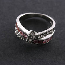 1 шт. модное женское серебряное кольцо с крестом, белое золото, обручальное кольцо розового цвета, размер 6 -10 2024 - купить недорого