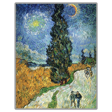 Cuadro de diamantes de imitación de Van Gogh, cuadro de "Road with cypress", 5D, bordado, Cuadrado/redondo 2024 - compra barato