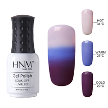 HNM 8ml Thermal 3 Color Changing UV Gel Nail Polish Lucky Varnish Lacquer Soak Off Semi Permanent Stamping Paint Gellak Base Top 2022 - buy cheap