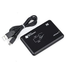 Leitor em4100 rfid de 125khz usb, sensor de proximidade com leitor inteligente + 2 peças cartões de acesso brancos rfid 2024 - compre barato