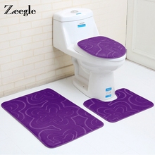 Zeegle Bath Mats Kitchen Toilet  Non-slip Floor Mat Absorbent Shower Room Carpet Bathroom 3d Embossment Lid Cover Set Rug 2024 - buy cheap